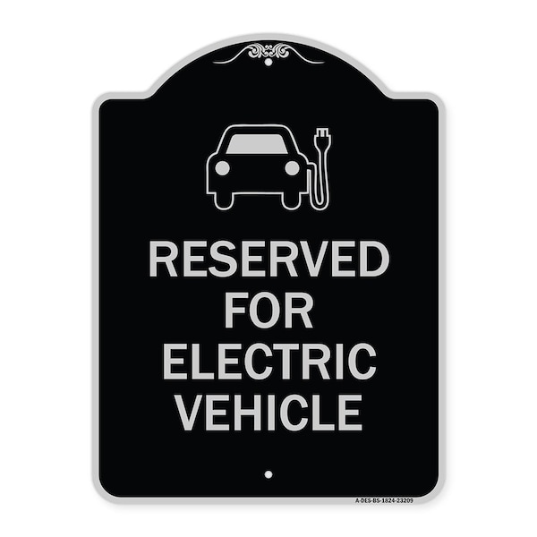 Signmission Reserved for Electric Vehicle W/ Graphic Heavy-Gauge Aluminum Sign, 24" x 18", BS-1824-23209 A-DES-BS-1824-23209 - main